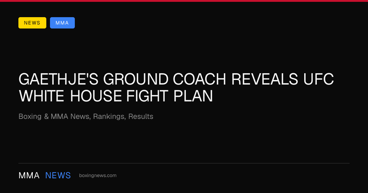 Gaethje's ground coach reveals UFC White House fight plan