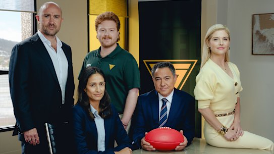 Josh McConville, Emma Harvie, Dylan Murphy, Sam Pang and Lucy Durack in Ground Up.