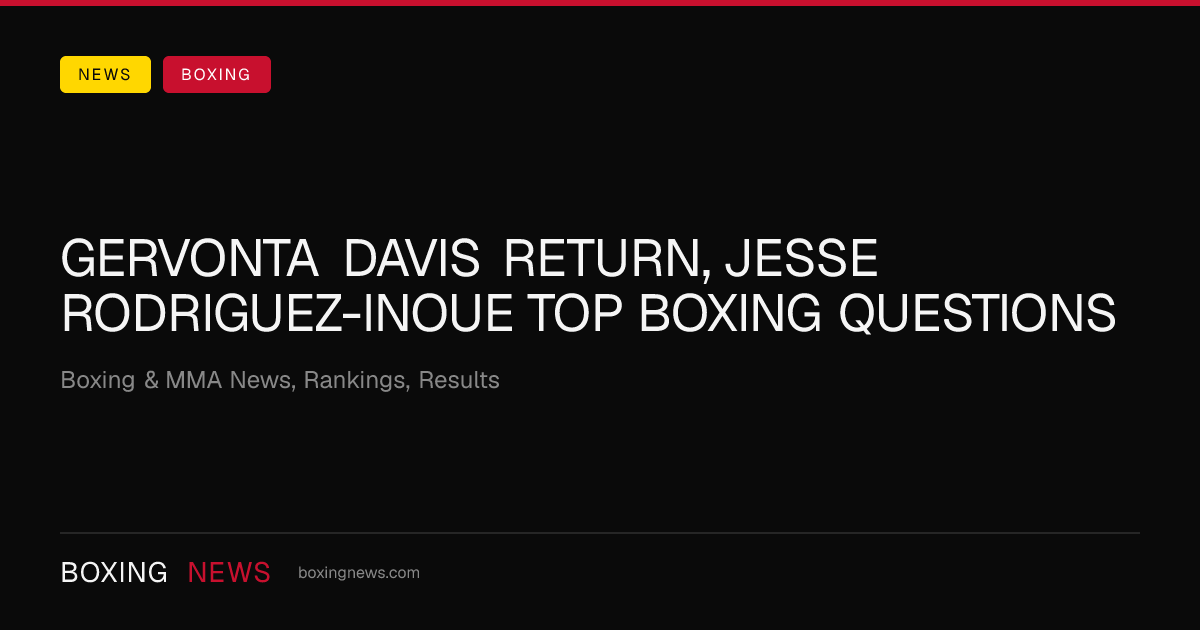 Gervonta Davis Return, Jesse Rodriguez-Inoue Top Boxing Questions