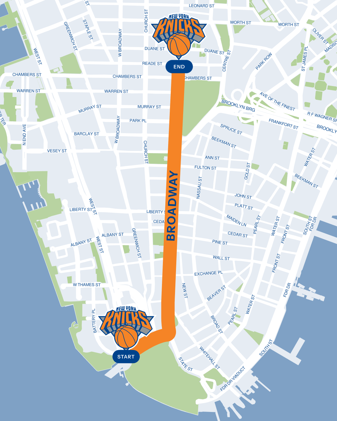 Knicks parade route