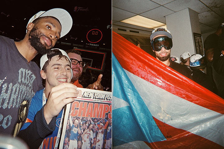 Mikal Bridges, Timothée Chalamet, Jose Alvarado