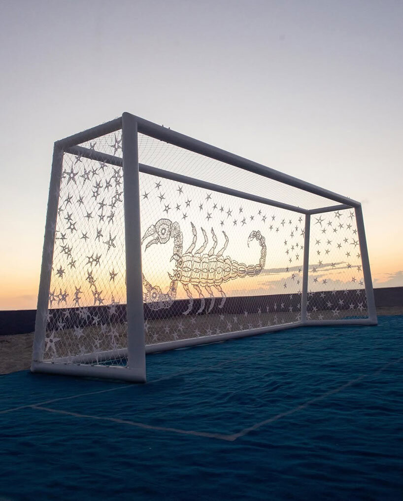 argentine artisans crochet soccer nets into monumental artworks on miami beach - 10