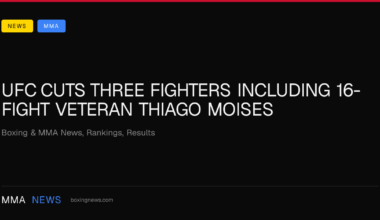 UFC cuts three fighters including 16-fight veteran Thiago Moises