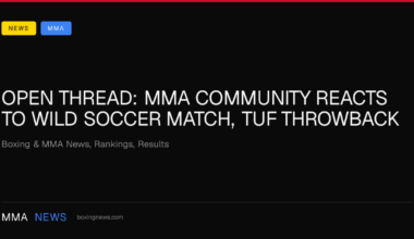 Open Thread: MMA community reacts to wild soccer match, TUF throwback