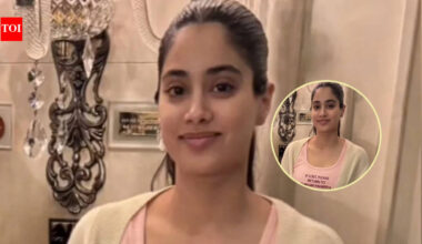 Janhvi Kapoor: 'Peddi' actress Janhvi Kapoor's picture in nightsuit with a cheeky caption goes viral: 'If lost, please return to Shikhar Pahariya' | Hindi Movie News