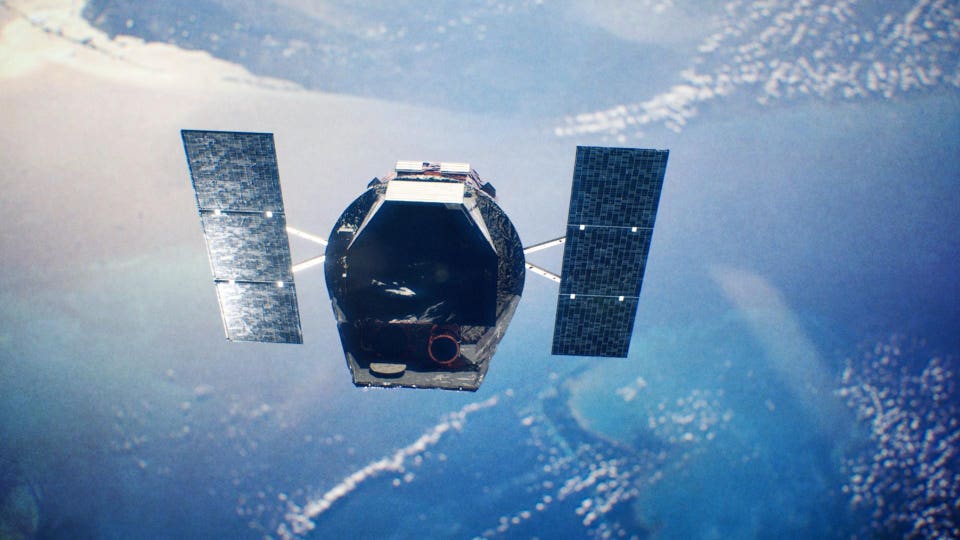 NASA’s Neil Gehrels Swift Observatory, shown in this illustration, launched into Earth orbit in November 2004.