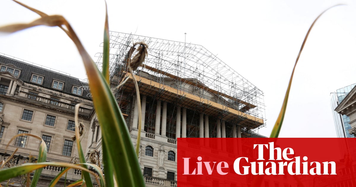 Bank of England leaves interest rates on hold and lowers inflation forecast amid Middle East ‘uncertainty’ – as it happened | Business