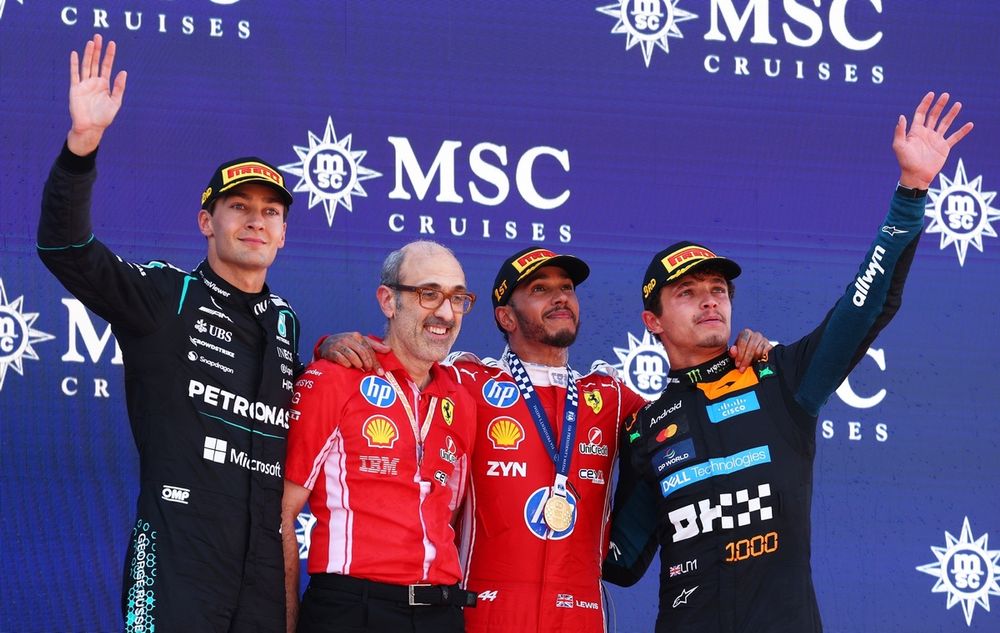 Lewis Hamilton, Ferrari, George Russell, Mercedes, Lando Norris, McLaren