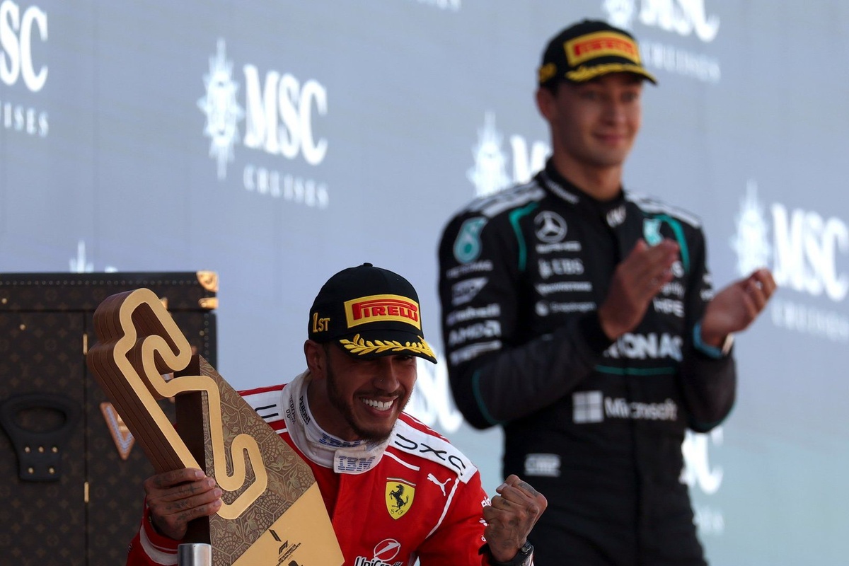 George Russell: Ferrari and Lewis Hamilton a "huge threat" to F1 2026 title bid