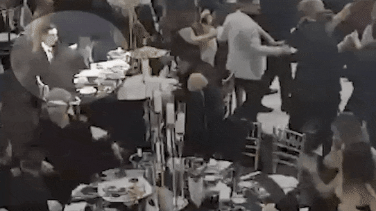 The interaction between Matthew Guy and Moira Deeming at a Macedonian community event last month.