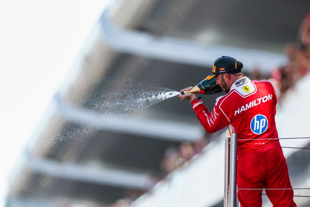 Lewis Hamilton claimed his first grand prix victory for Ferrari after the Barcelona upgrade