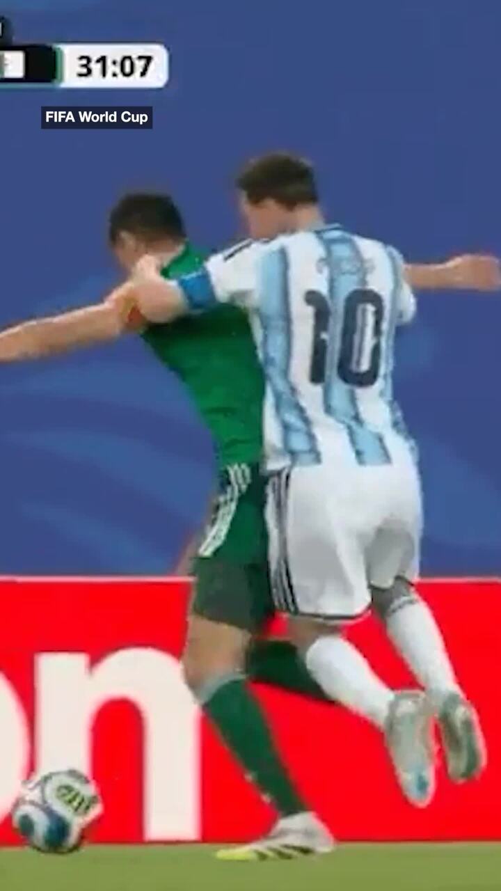 World up in arms as Lionel Messi avoids red card