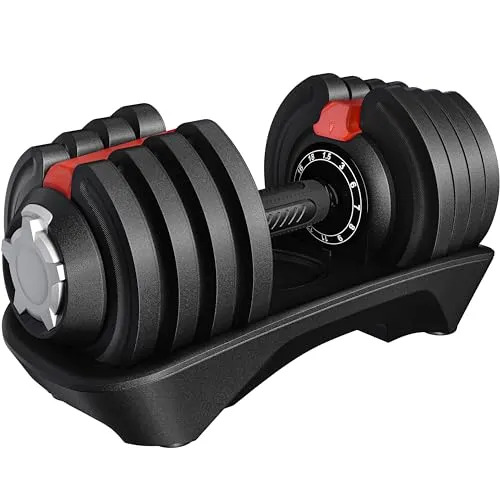 Yaheetech Adjustable Dumbbells 18kg Adjustable Dumbbell Set 12 in 1 Adjustable Weights With Non-Slip Handle & Safety Locking Mechanism, Home Gym Strength Training Equipment for Full Bodybuilding