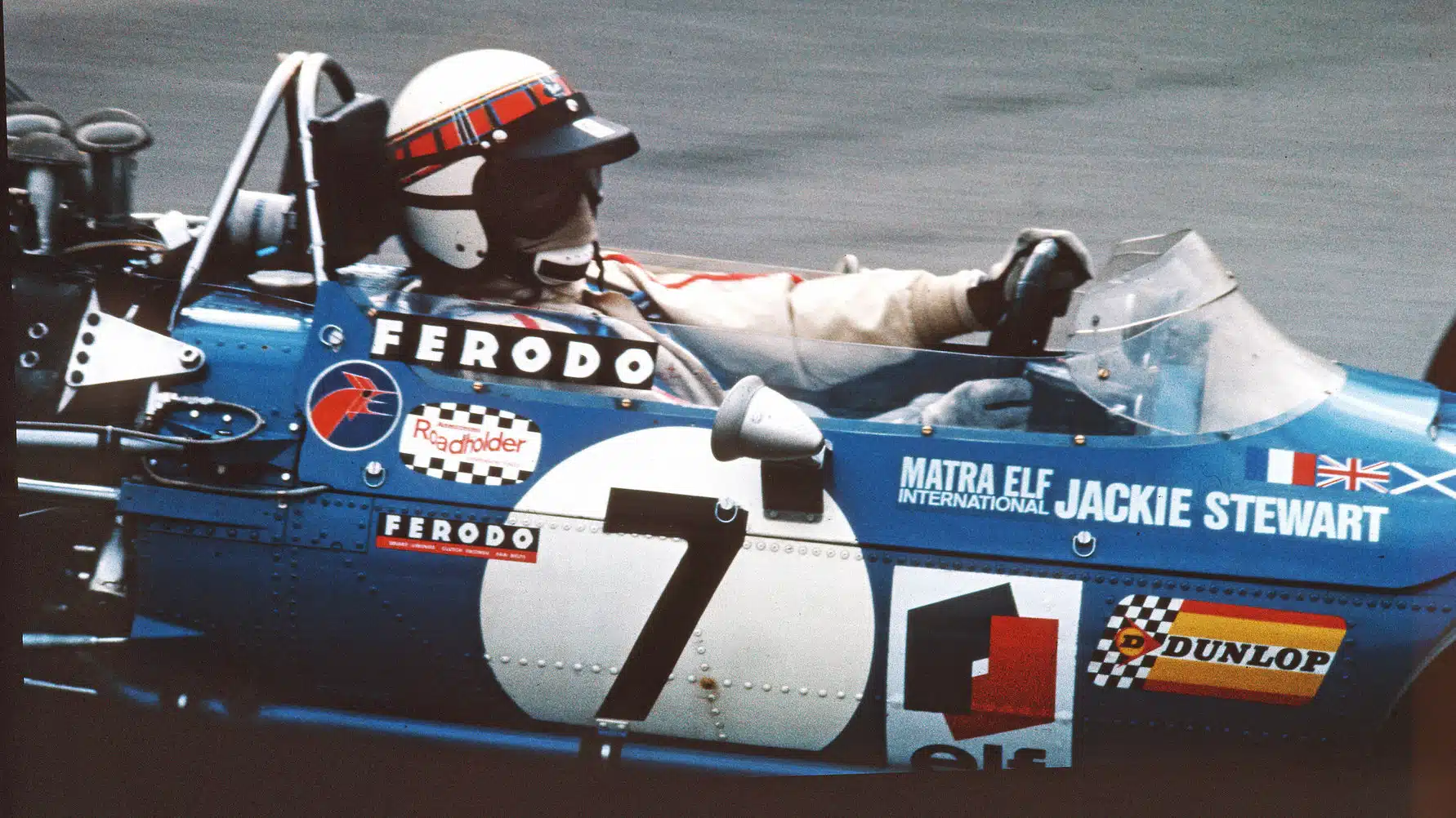 Jackie Stewart (Tyrrell Matra-Ford) during the 1968 Belgian Grand Prix