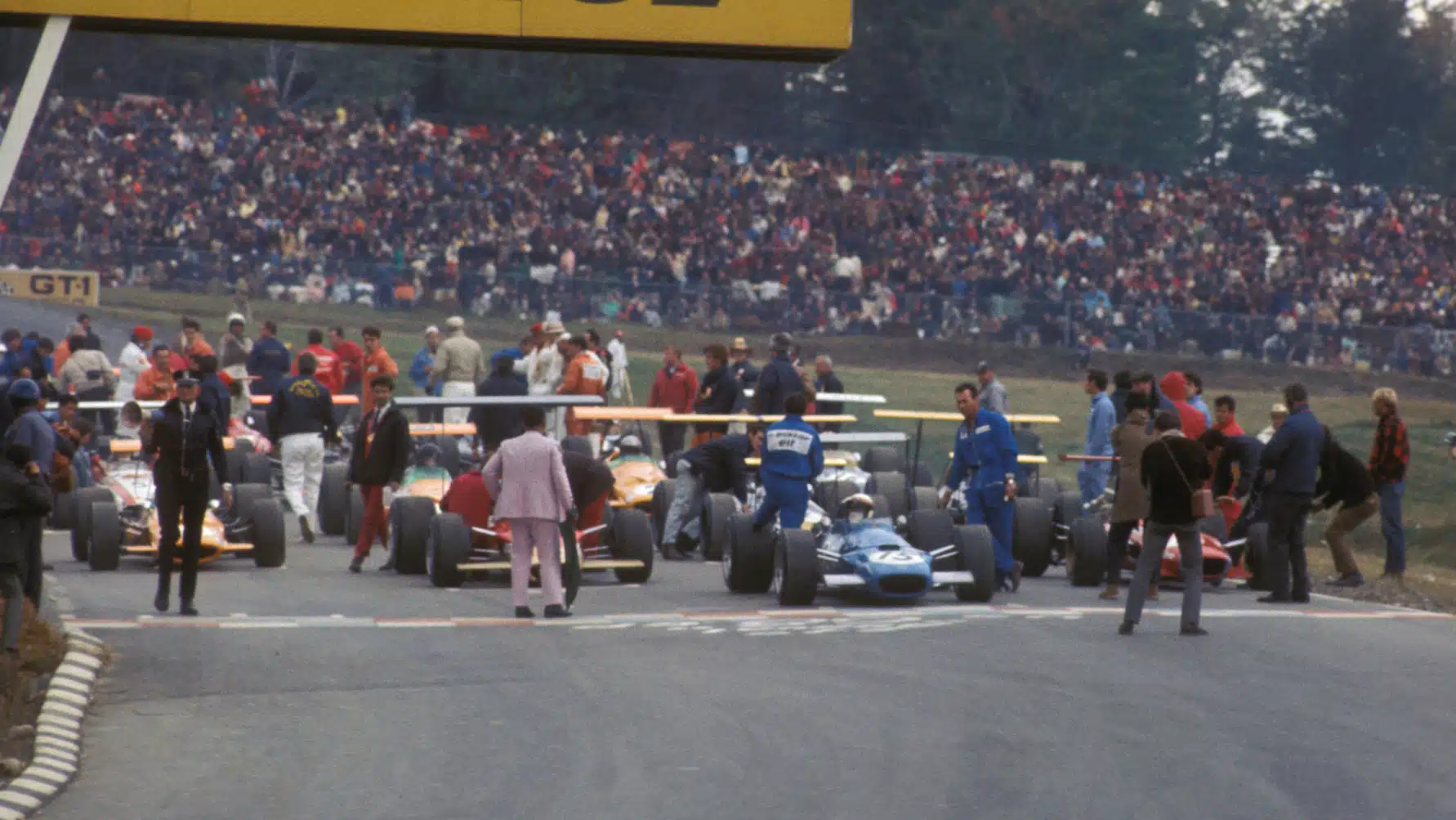 The grid for the 1968 United States Grand Prix at Watkins Glen
