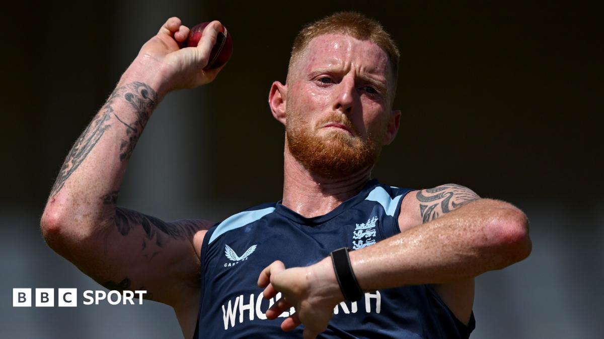Ben Stokes prepares to bowl in the nets