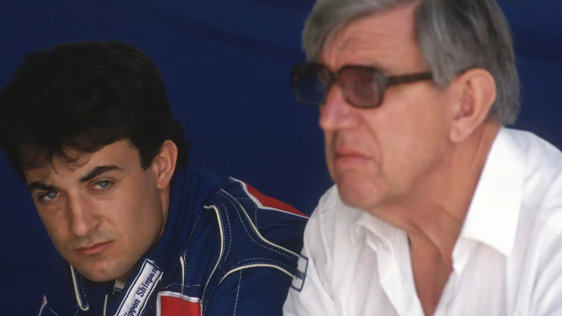 Jean Alesi and Ken Tyrrell (both Tyrrell-Ford) before the 1990 United States Grand Prix