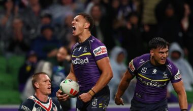 The Melbourne Storm are encouraging fans to tackle mental health together. Picture: Daniel Pockett/Getty Images