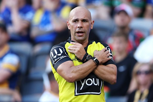 Ashley Klein is due to referee his 14th consecutive State of Origin game at the MCG on Wednesday.