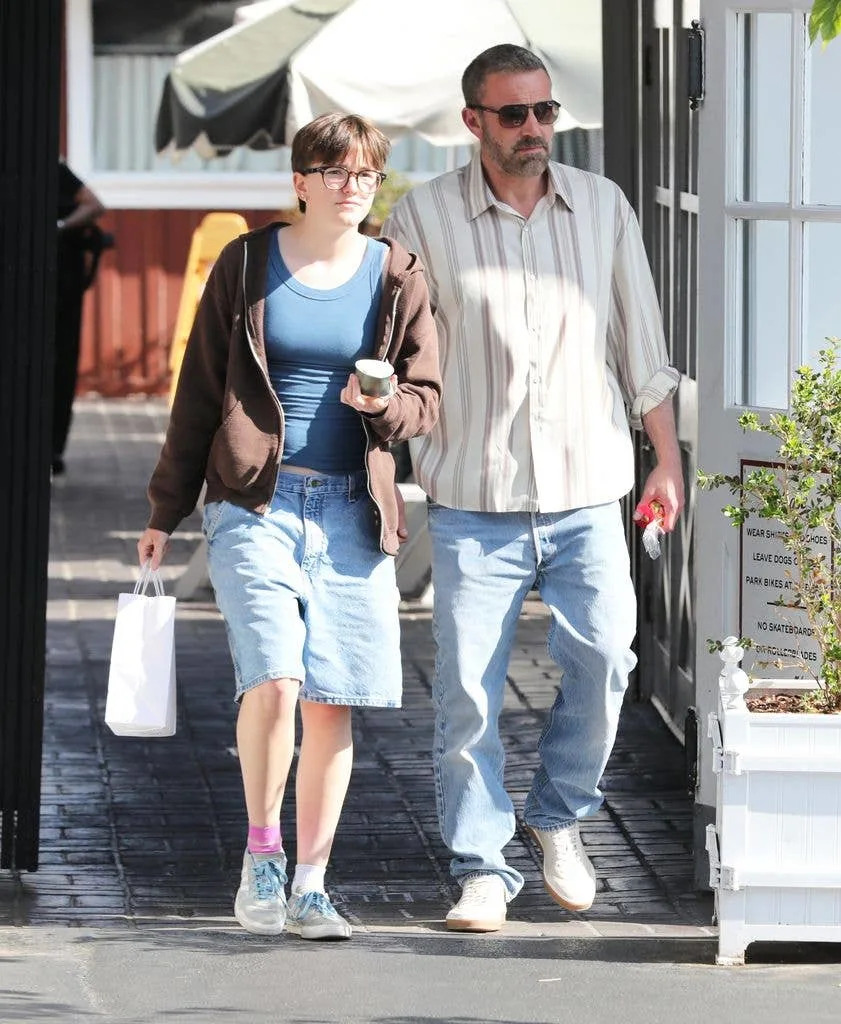 Ben Affleck with his middle child Fin Affleck