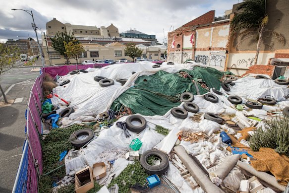 The pub site three years after it was illegally demolished by Shaqiri and Stefce Kutlesovski.