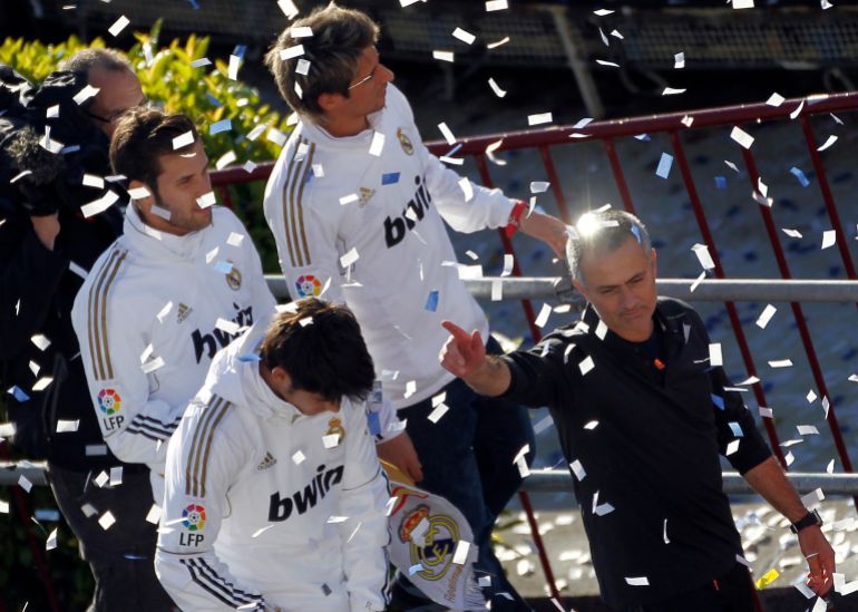 Jose Mourinho reacts.