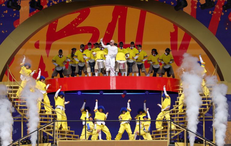 Soccer Football - FIFA Club World Cup - Final - Chelsea v Paris St Germain - MetLife Stadium, East Rutherford, New Jersey, U.S. - July 13, 2025 J Balvin performs during the half time show REUTERS/Amanda Perobelli
