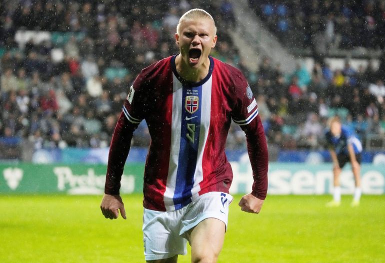 Haaland roars in celebration