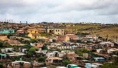 TERP/ South African township with clouds in the background.
