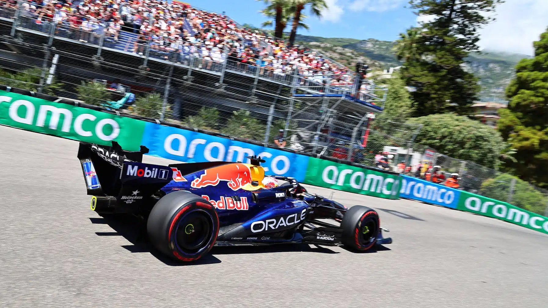 Max Verstappen (Red Bull-Ford) during practice for the 2026 Monaco Grand Prix