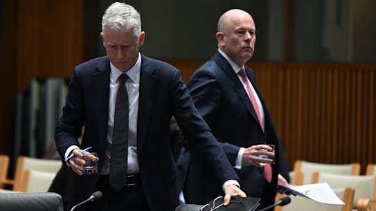 KPMG Australia chairman Martin Sheppard, left, clung on for weeks, but is now on his way out.