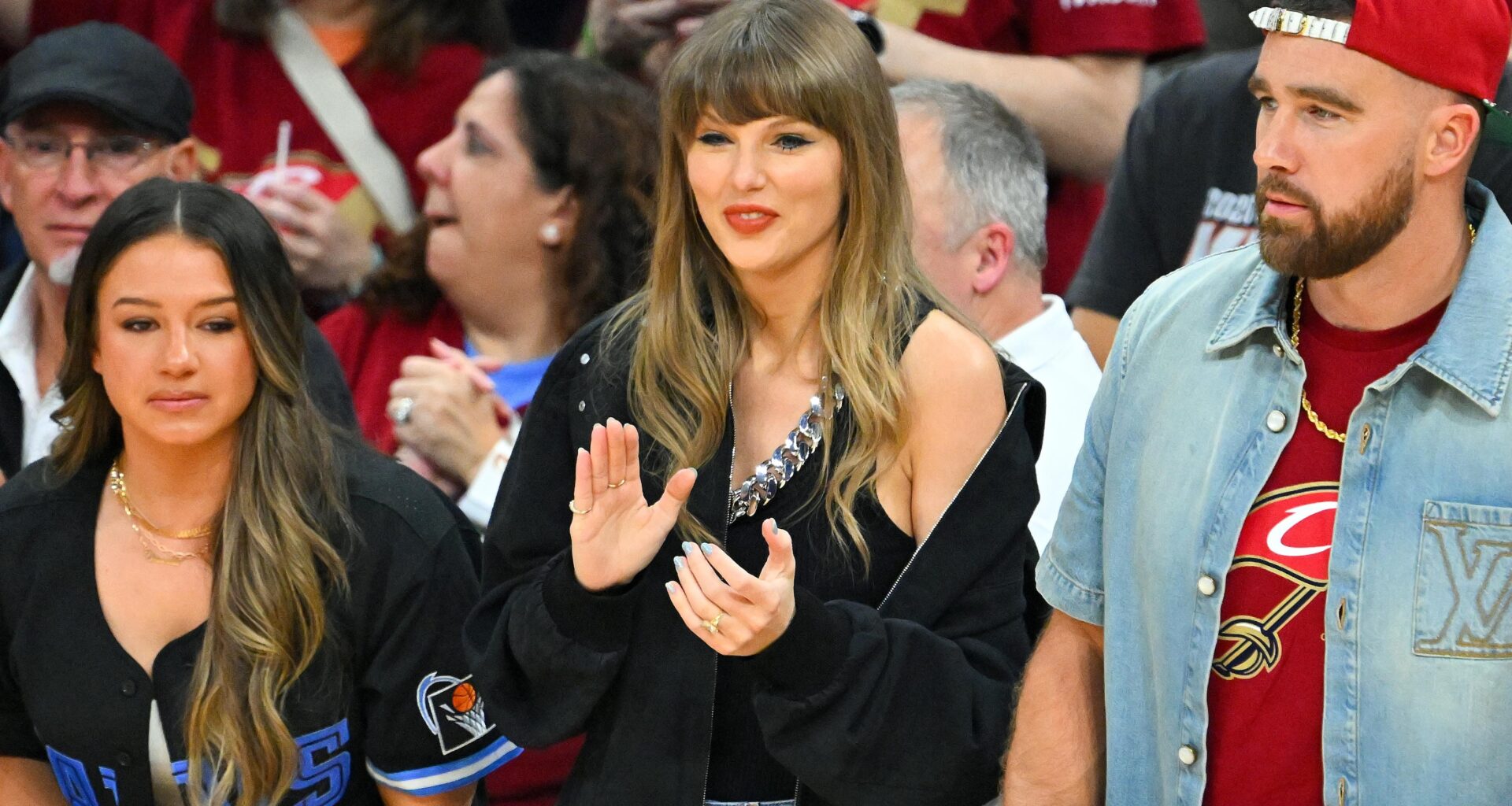 Taylor Swift, Timothee Chalamet, Adam Sandler Among Celebrities in Videos at Knicks vs. Spurs Game 4