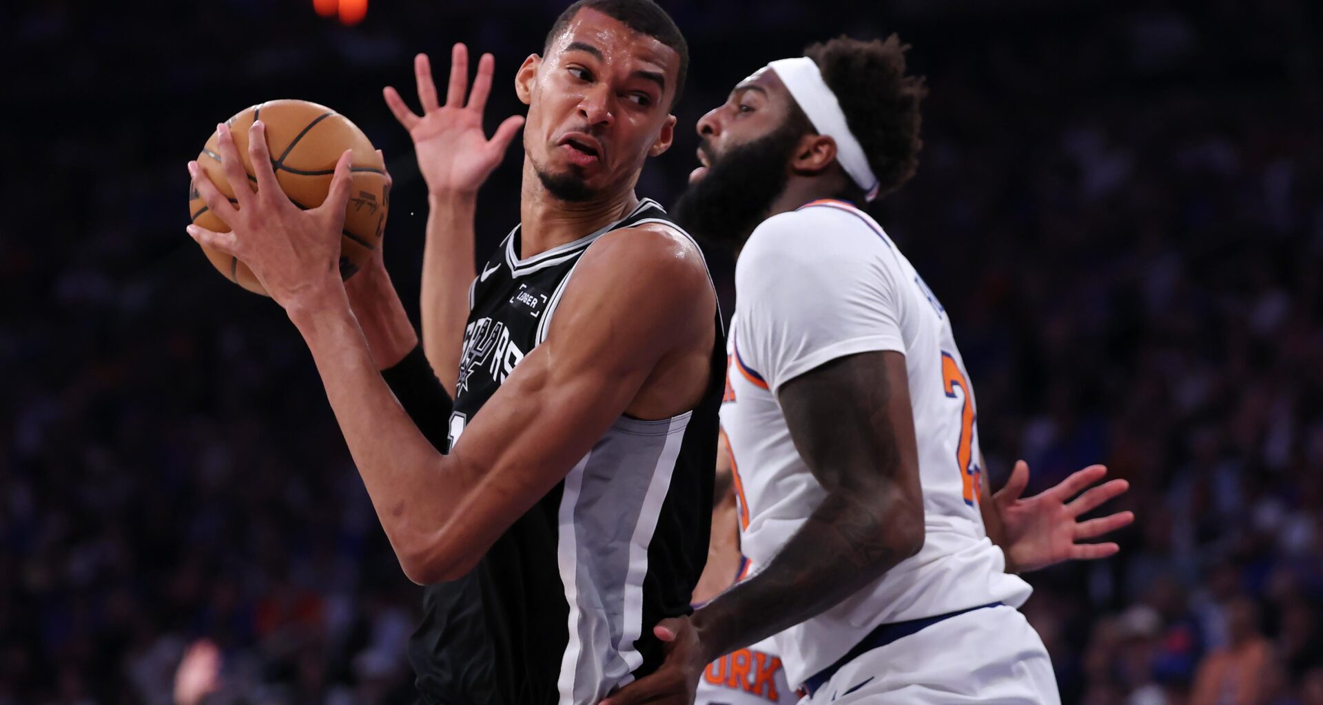 Watch Wemby Take Shots From Knicks' Mitchell Robinson, Alvarado in Videos During NBA Finals Game 4
