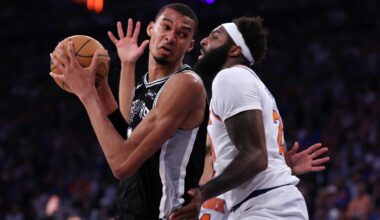 Watch Wemby Take Shots From Knicks' Mitchell Robinson, Alvarado in Videos During NBA Finals Game 4