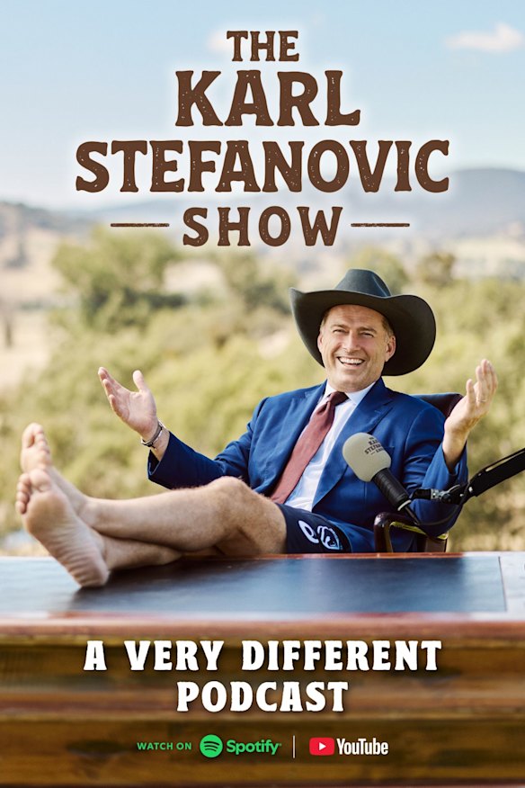 A promotional image created for The Karl Stefanovic Show, shot in Albury, where the former Nine TV personality was in town to interview Pauline Hanson and Barnaby Joyce of One Nation. 