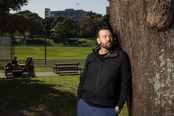 Symes at Camperdown Park, which he describes as “the best front yard in the world”.