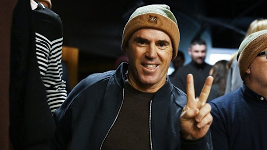 Brad Fittler at the launch of Beanie For Brain Cancer Round on Tuesday.