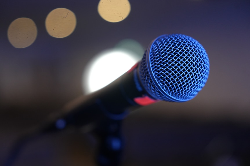 A close up image of a microphone