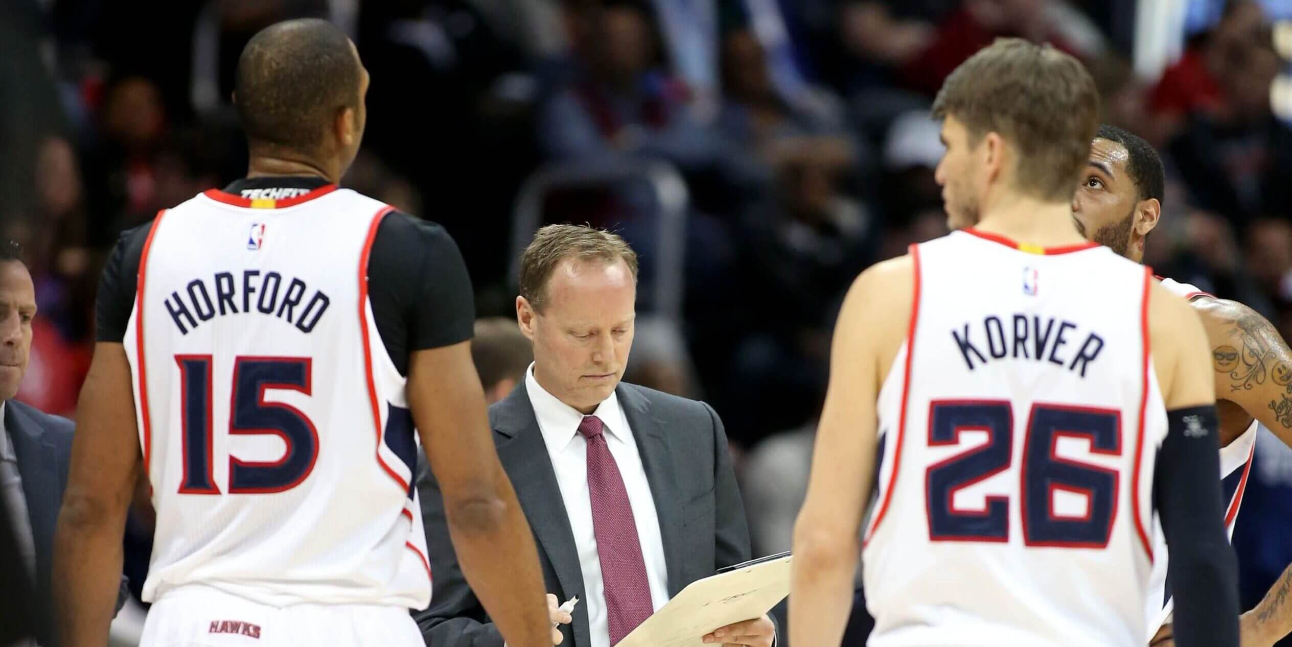 Al Horford, coach Mike Budenholzer, Kyler Korver
