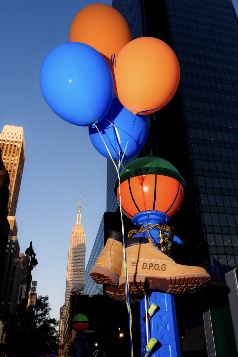 Madison Square Garden Subway Station is decorated in the orange and blue colors of the New York Knicks.