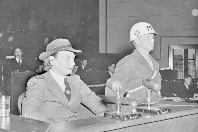 Vivian Bullwinkel giving evidence before the War Crimes Tribunal