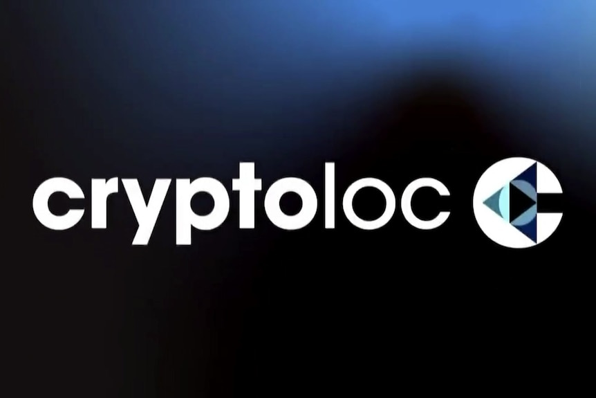 A dark blue logo with white text saying "cryptoloc".