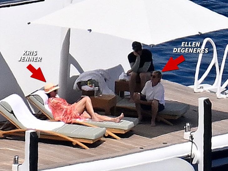 Kris Jenner Ellen DeGeneres and Portia de Rossi splash 4