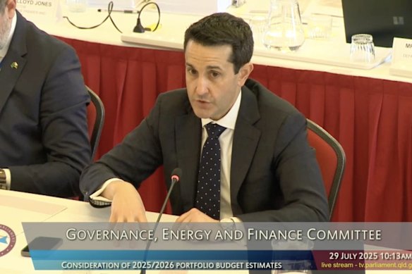 David Crisafulli during his first estimates as Premier. 