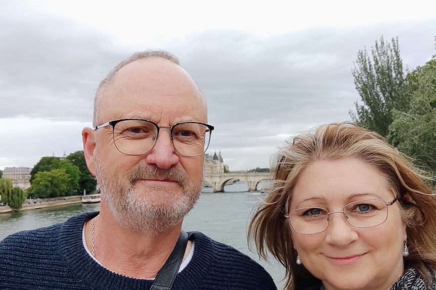 A mature-aged man and woman in a selfie.
