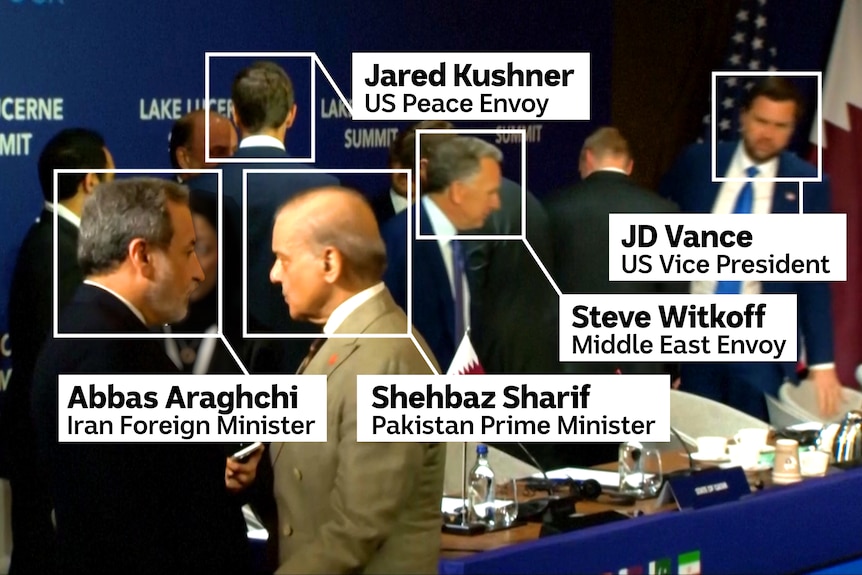 A graphic outlining JD Vance, Steve Witcoff and others who were in the room for talks.
