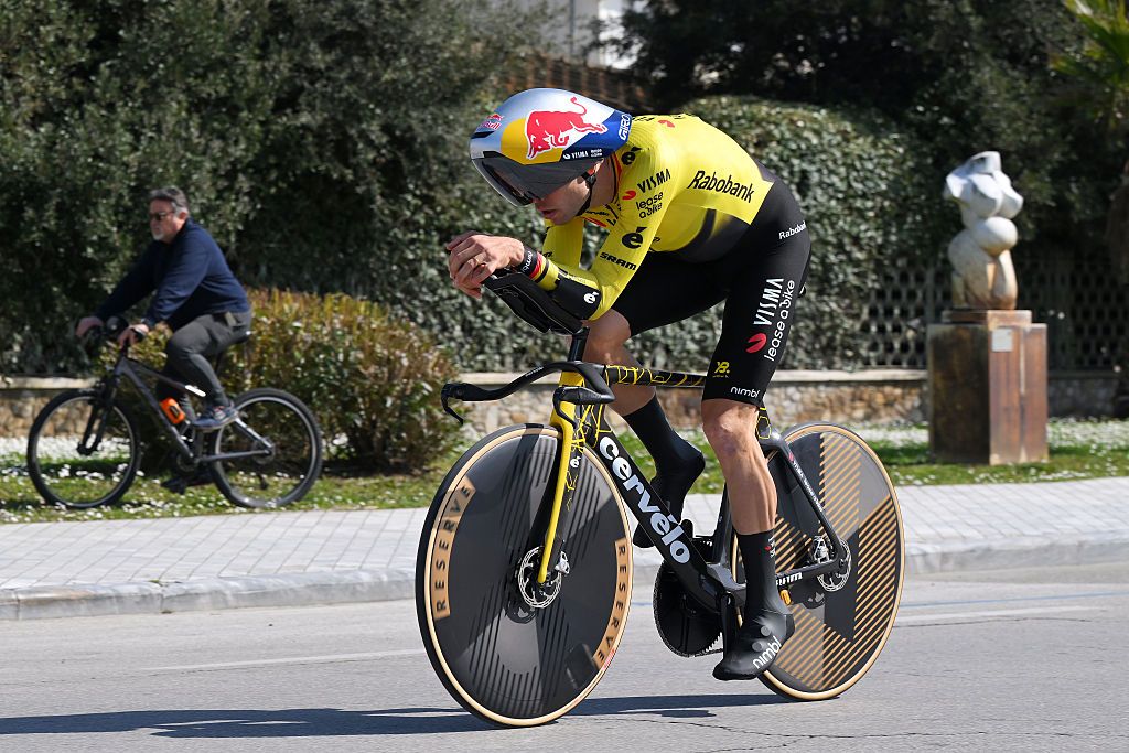 2026 Tirreno-Adriatico stage 1: Wout van Aert on his time trial bike earlier this season
