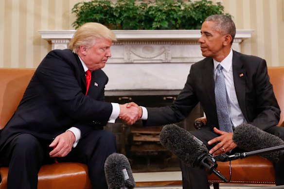 Trump and Barack Obama in 2016. Obama had Iran promise, with the safeguard of external scrutineers, not to enrich its uranium to weapons-grade levels. Iran honoured the promise until Trump scrapped the deal.