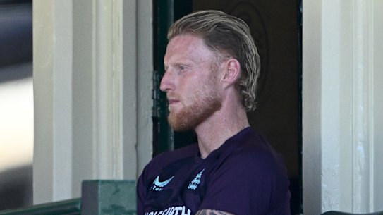 The forlorn figure: Ben Stokes in Australia.