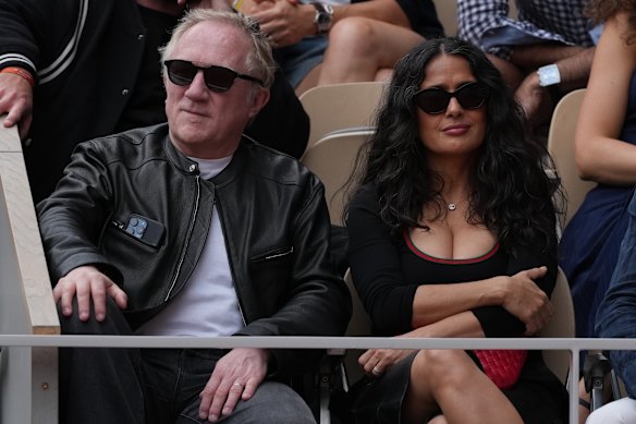 Actor Salma Hayek watched Zverev’s fourth-round match before receiving backlash for a selfie with the German.